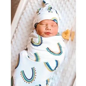 1set Newborn Infant Swaddle Blanket Wrap + Hat Baby Swaddling Sleeping Bag